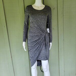 NWT ADRIANNA PAPELL Heathered Gray Free Spirit Sarong Dress Small Petite SP
